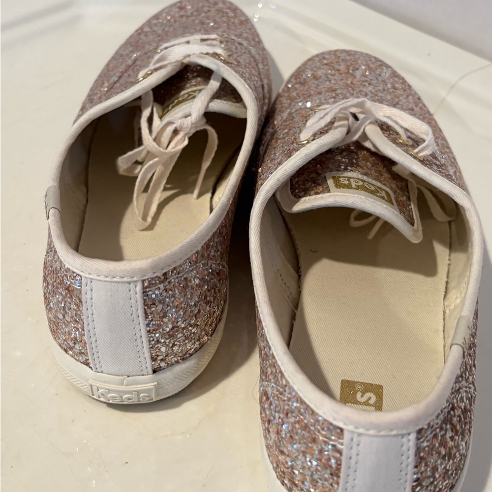 Keds Women's Sparkle Sneakers - Silver and Cream - Picture 2 of 3